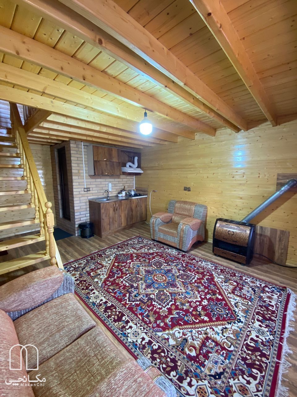 کلبه چوبی یکخوابه دوبلکس
